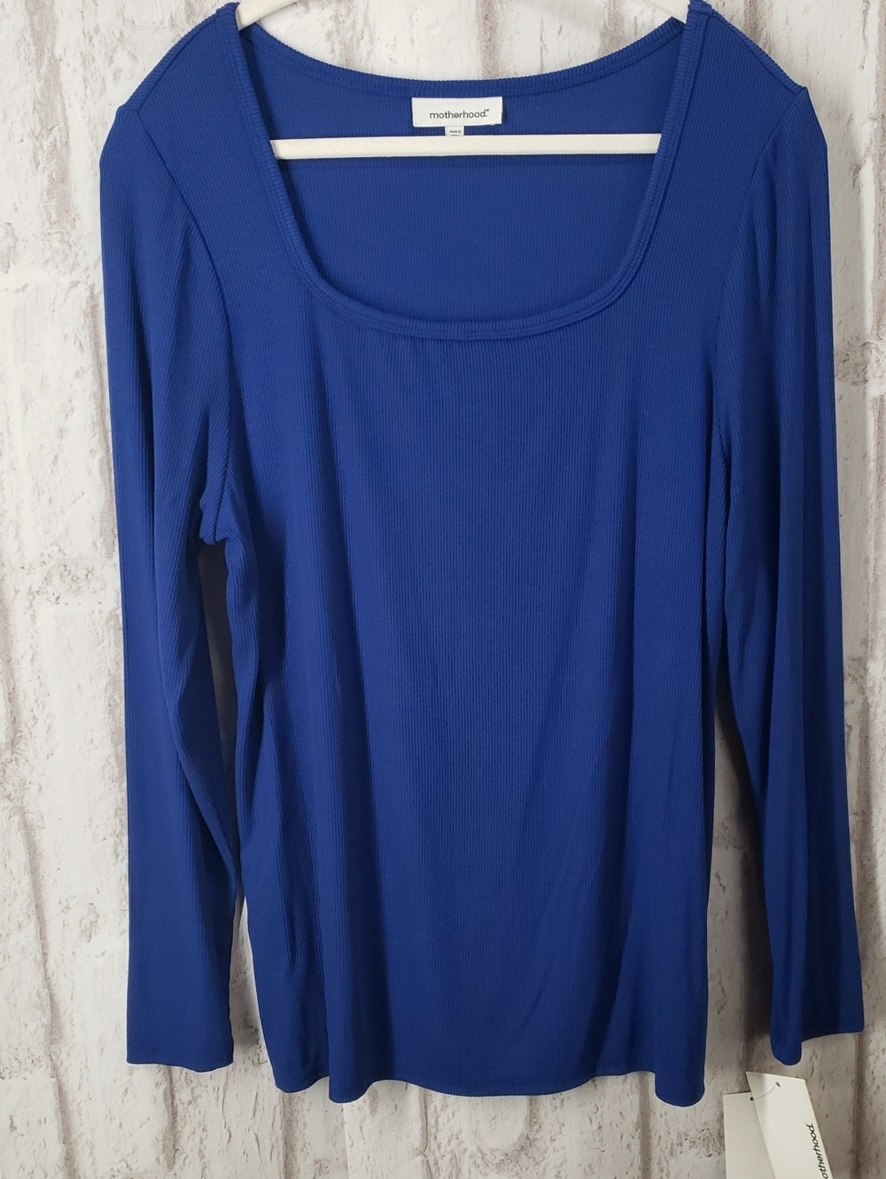 Motherhood Royal Blue Long Sleeve Scoop Neck Maternity Top. XLarge. NWT.
